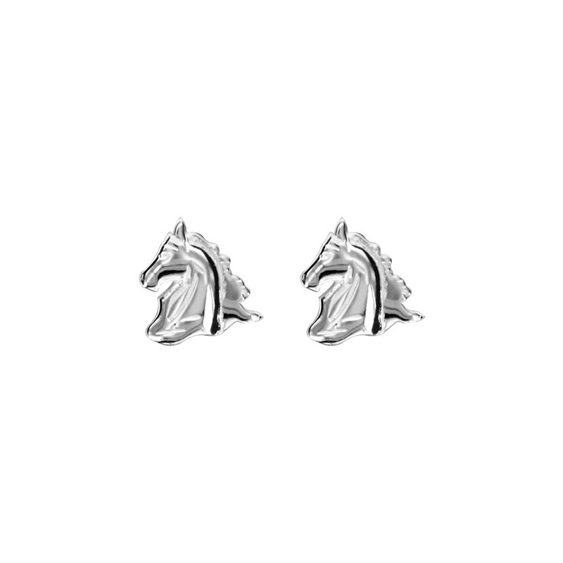 Boucles d'oreilles en argent tête de cheval