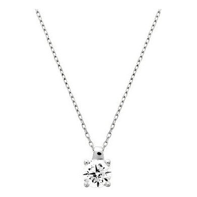Collier solitaire oz or blanc.