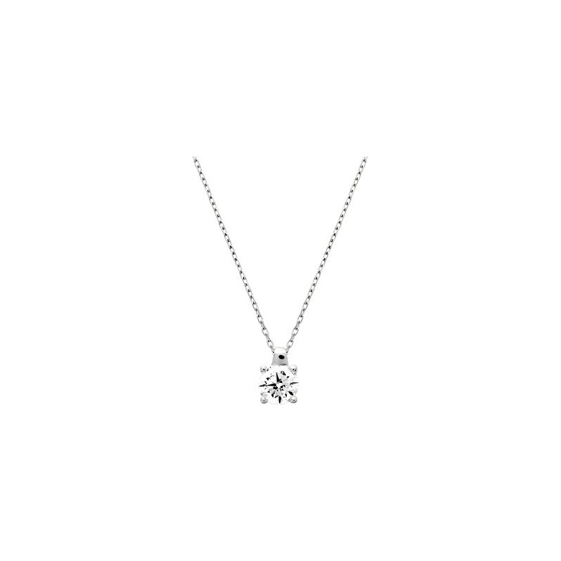 Collier solitaire oz or blanc.