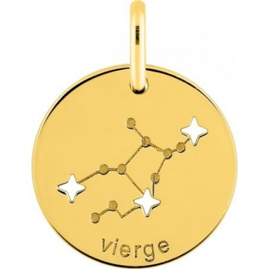 Médaille zodiaque en or jaune 750 millièmes constellation.