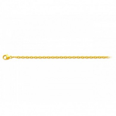 Chaine maille forçat limé en or jaune 750 millièmes 1 mm de largeur , longueur 45 cm