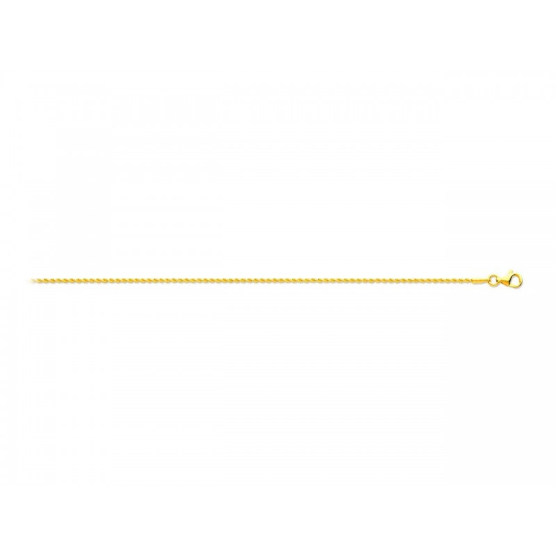 Chaine en or jaune 750 millièmes maille corde massive .