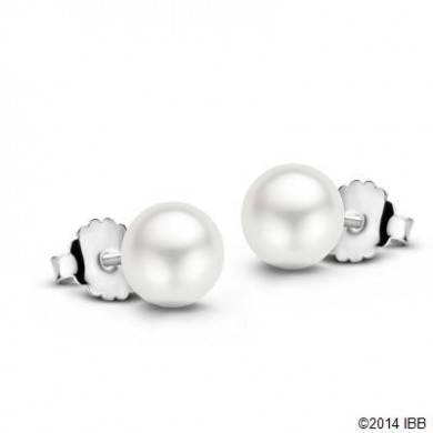 Boucles d'oreilles perles blanches 6mm Ti sento 7582PW.