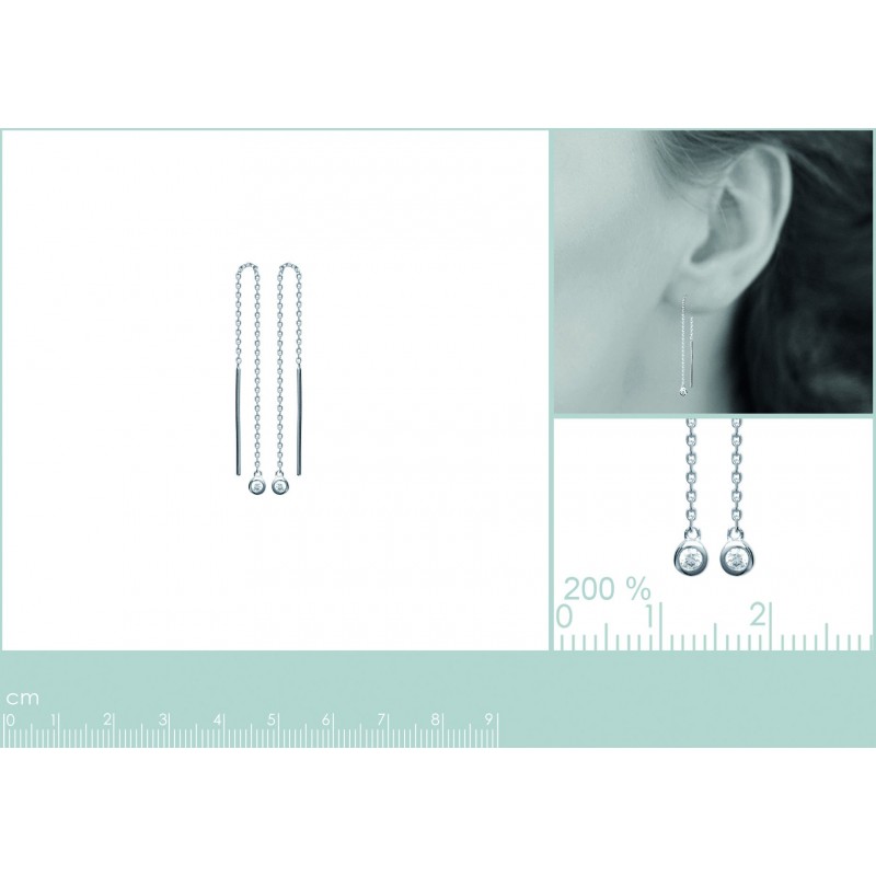 Boucles d'oreilles en argent et oxyde de zirconium