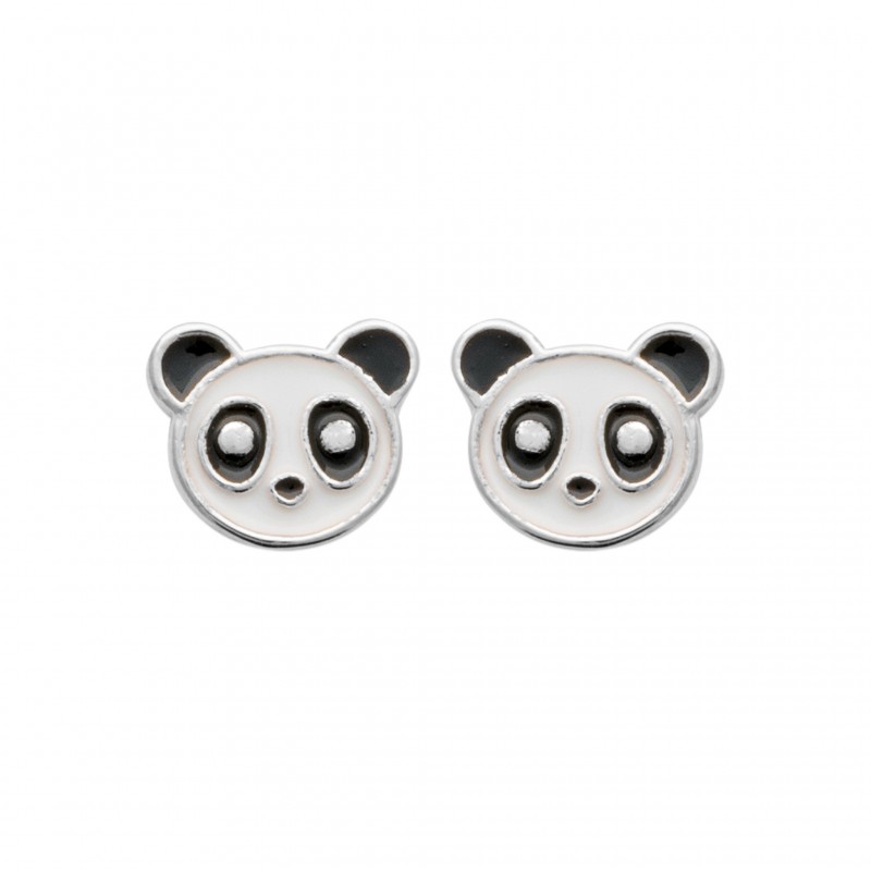 Boucles d'oreilles en argent Panda