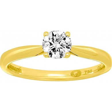 Solitaire Diamanti en or jaune 750 millièmes et diamant synthètique