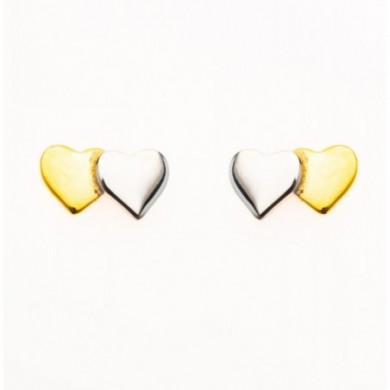 Boucles d'oreilles double coeur