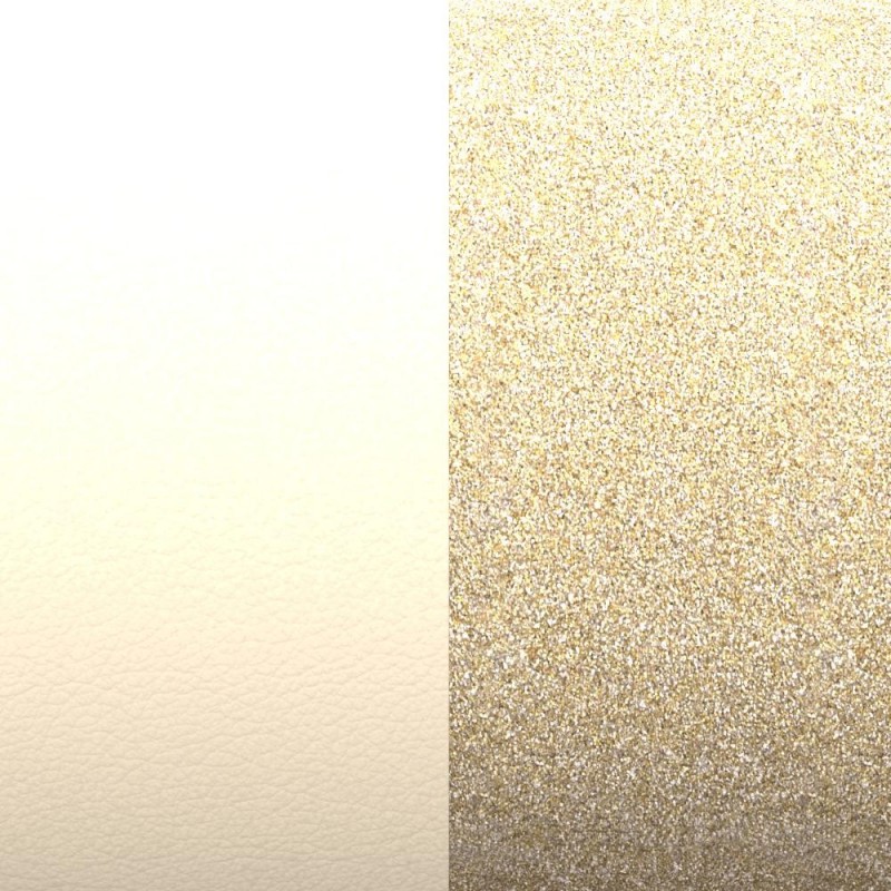 Cuir Les Georgettes pour boucles d'oreilles 43 mm creme/paillette dorée 703218499C4000