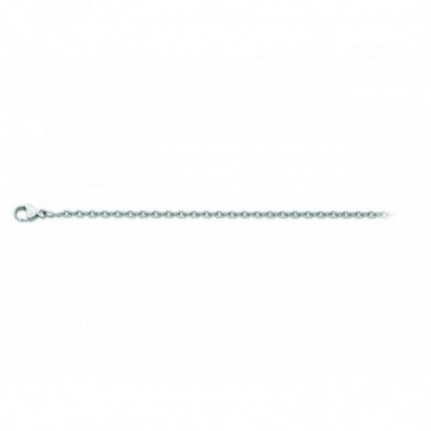 Chaine maille forçat en or gris 750 millièmes largeur 1 mm longueur 42 cm.