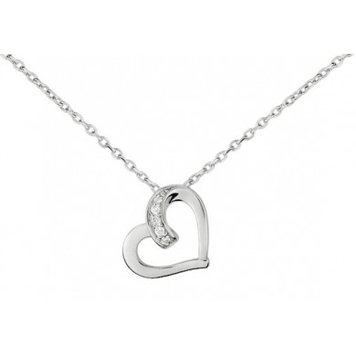 Collier en argent et oxydes e zirconium.