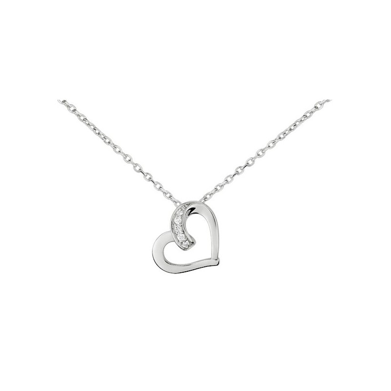 Collier en argent et oxydes e zirconium.