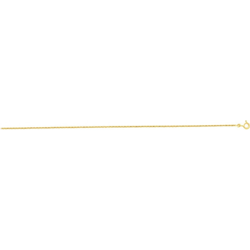 Chaine en or jaune 375 millièmes maille forçat longueur 50 cm