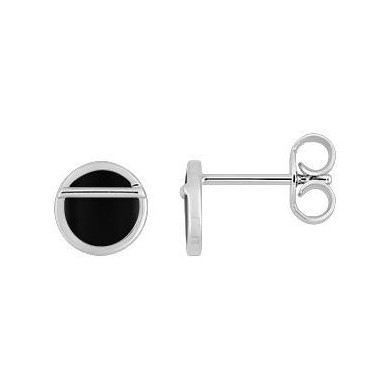 Bouclesd'oreilles en argent et laque noir