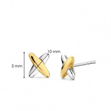 Boucles d'oreilles croix bicolores