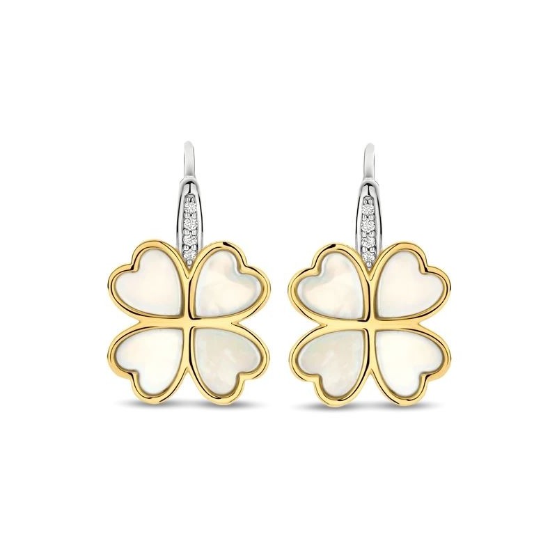 Bouclers d'oreilles en argent et nacre Bouclers d'oreilles en argent et nacre