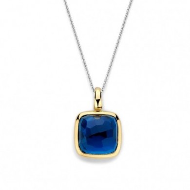 Pendentif en argent , or et oxyde de zirconium teinté.