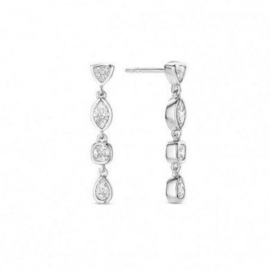 Boucles d'oreilles en argent et oxydes de zirconium