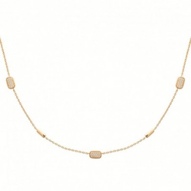 Collier en plaqué or et oxydes de zirconium