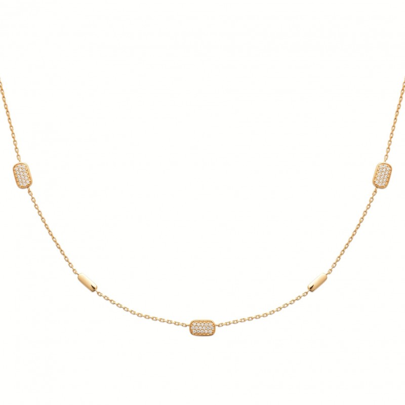Collier en plaqué or et oxydes de zirconium Collier en plaqué or et oxydes de zirconium